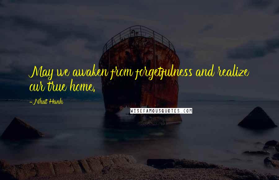 Nhat Hanh Quotes: May we awaken from forgetfulness and realize our true home.