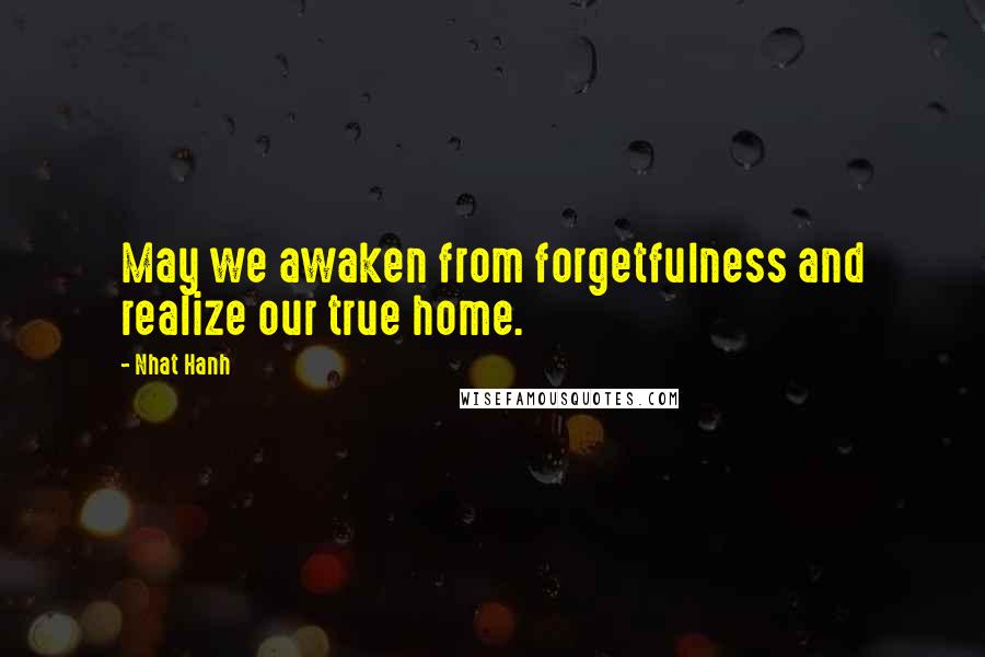 Nhat Hanh Quotes: May we awaken from forgetfulness and realize our true home.