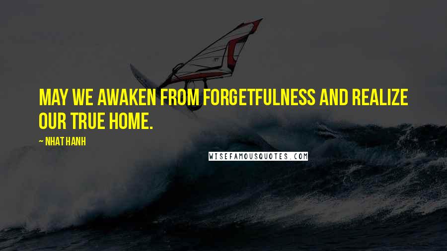 Nhat Hanh Quotes: May we awaken from forgetfulness and realize our true home.