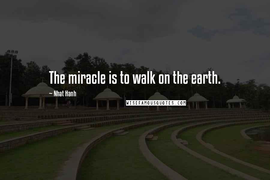 Nhat Hanh Quotes: The miracle is to walk on the earth.