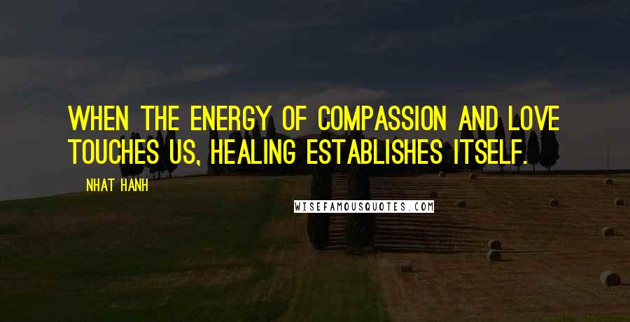 Nhat Hanh Quotes: When the energy of compassion and love touches us, healing establishes itself.