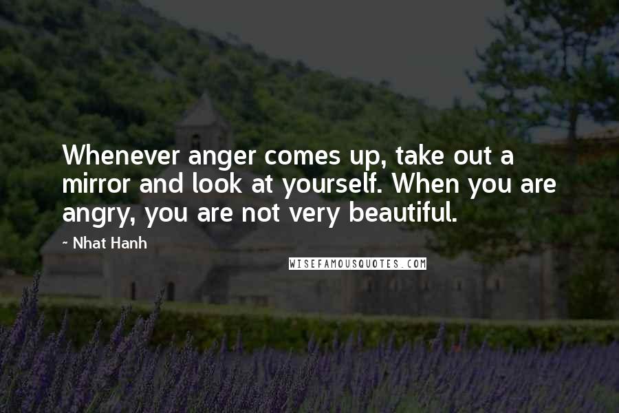 Nhat Hanh Quotes: Whenever anger comes up, take out a mirror and look at yourself. When you are angry, you are not very beautiful.