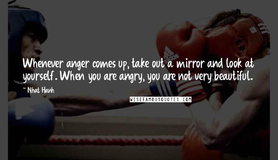 Nhat Hanh Quotes: Whenever anger comes up, take out a mirror and look at yourself. When you are angry, you are not very beautiful.