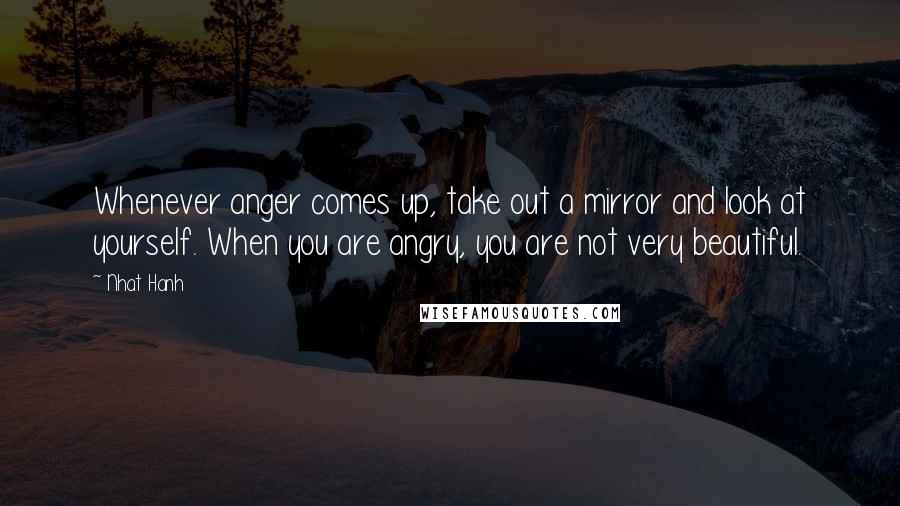 Nhat Hanh Quotes: Whenever anger comes up, take out a mirror and look at yourself. When you are angry, you are not very beautiful.