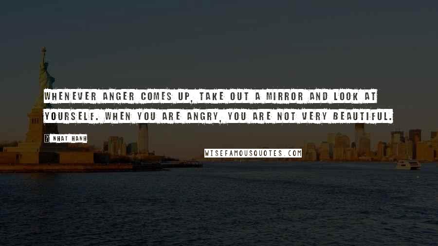 Nhat Hanh Quotes: Whenever anger comes up, take out a mirror and look at yourself. When you are angry, you are not very beautiful.