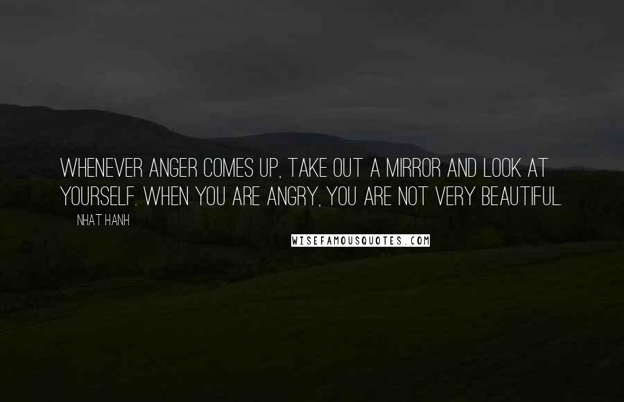 Nhat Hanh Quotes: Whenever anger comes up, take out a mirror and look at yourself. When you are angry, you are not very beautiful.