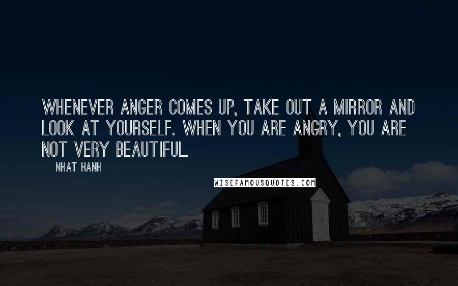 Nhat Hanh Quotes: Whenever anger comes up, take out a mirror and look at yourself. When you are angry, you are not very beautiful.