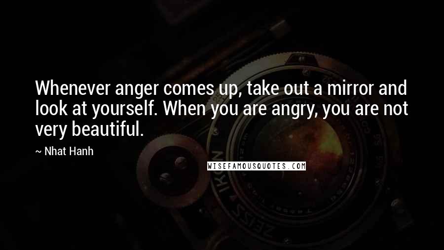Nhat Hanh Quotes: Whenever anger comes up, take out a mirror and look at yourself. When you are angry, you are not very beautiful.