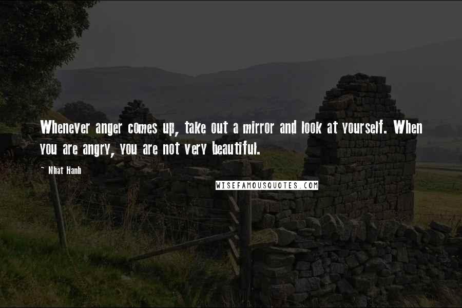 Nhat Hanh Quotes: Whenever anger comes up, take out a mirror and look at yourself. When you are angry, you are not very beautiful.