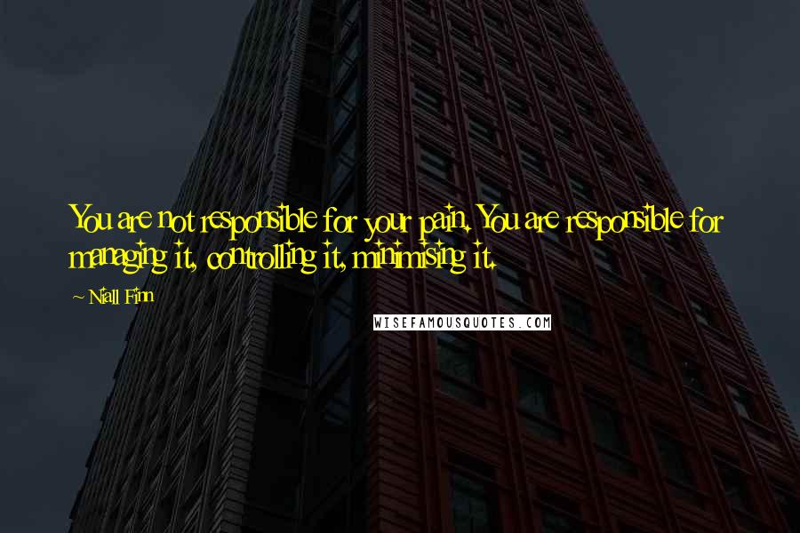 Niall Finn Quotes: You are not responsible for your pain. You are responsible for managing it, controlling it, minimising it.