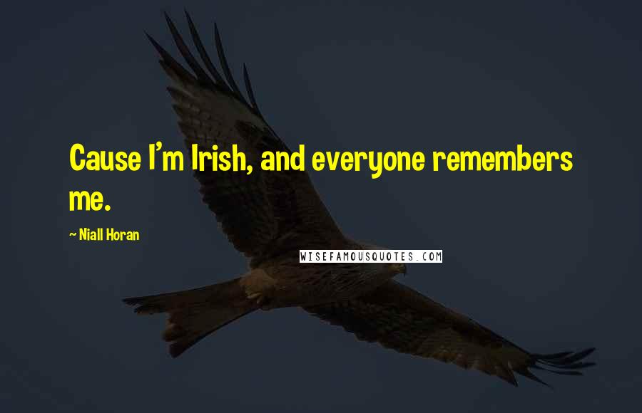 Niall Horan Quotes: Cause I'm Irish, and everyone remembers me.