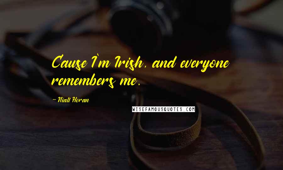 Niall Horan Quotes: Cause I'm Irish, and everyone remembers me.