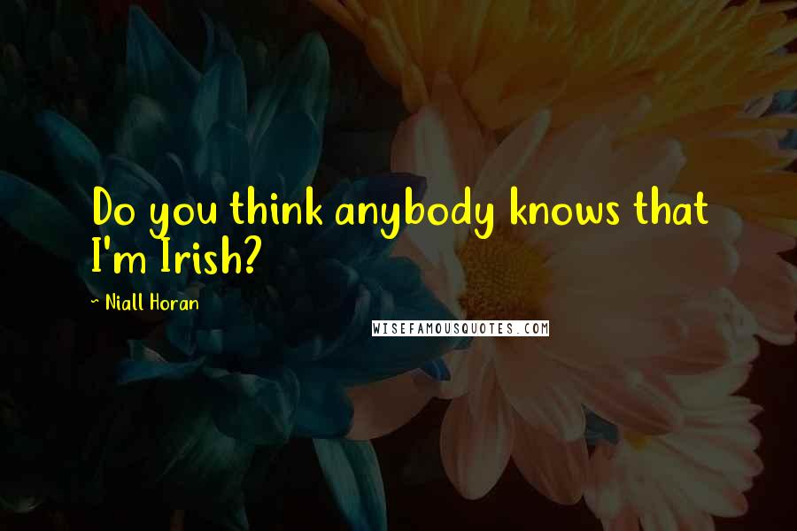 Niall Horan Quotes: Do you think anybody knows that I'm Irish?