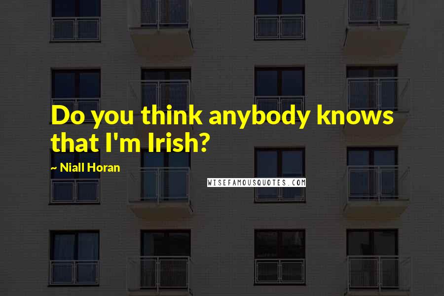 Niall Horan Quotes: Do you think anybody knows that I'm Irish?