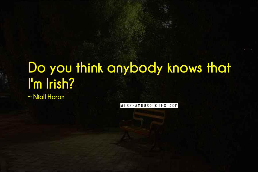 Niall Horan Quotes: Do you think anybody knows that I'm Irish?