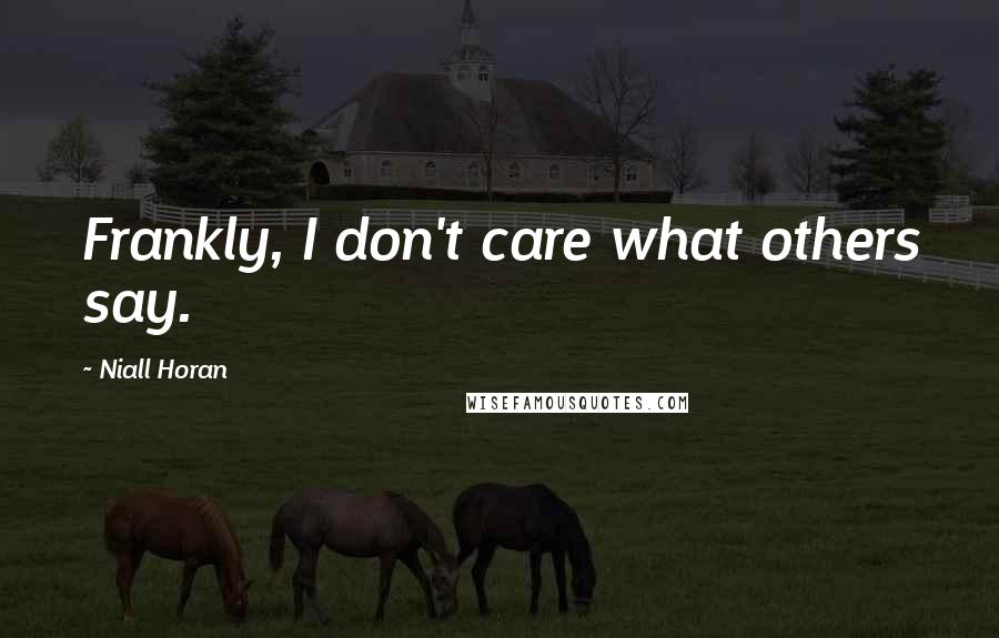 Niall Horan Quotes: Frankly, I don't care what others say.