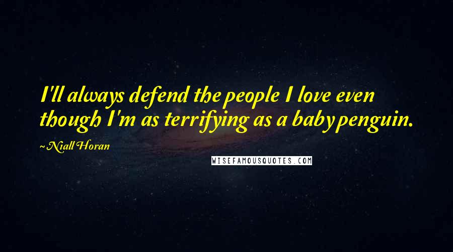 Niall Horan Quotes: I'll always defend the people I love even though I'm as terrifying as a baby penguin.