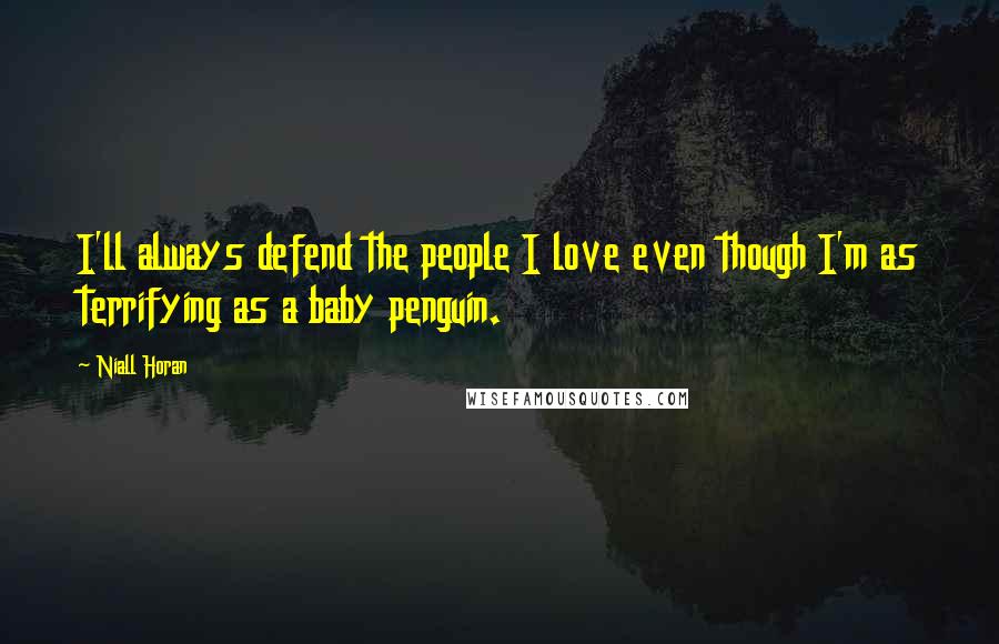 Niall Horan Quotes: I'll always defend the people I love even though I'm as terrifying as a baby penguin.