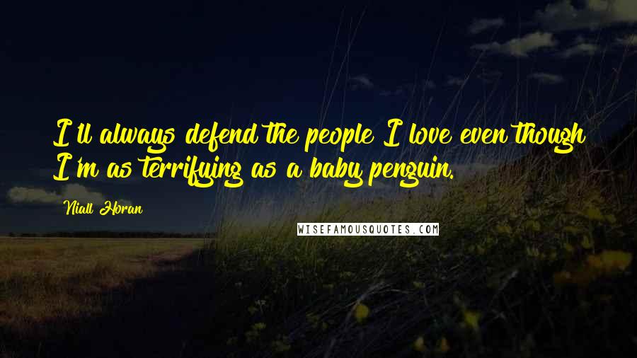 Niall Horan Quotes: I'll always defend the people I love even though I'm as terrifying as a baby penguin.