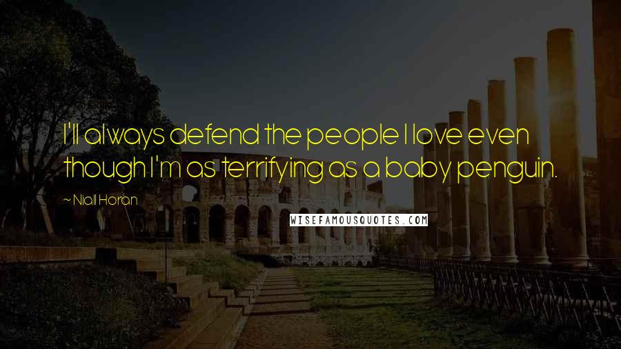 Niall Horan Quotes: I'll always defend the people I love even though I'm as terrifying as a baby penguin.