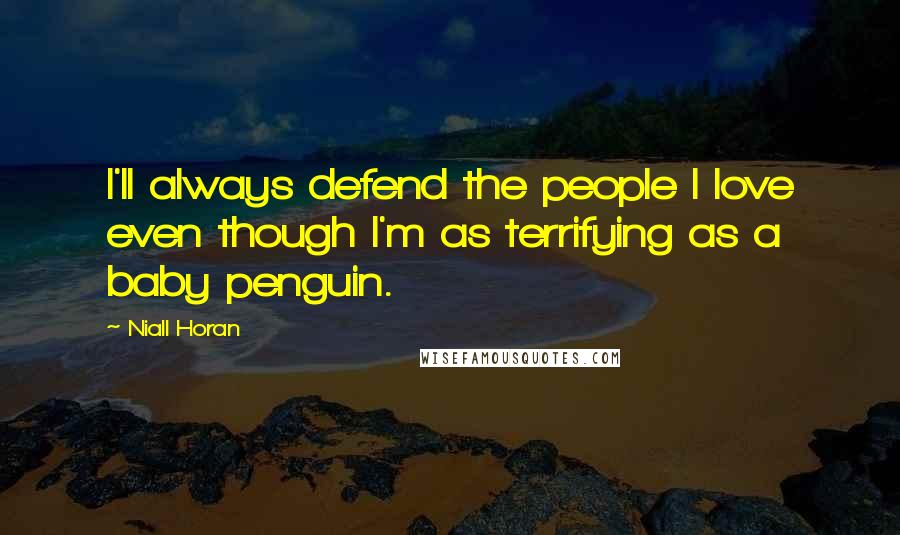 Niall Horan Quotes: I'll always defend the people I love even though I'm as terrifying as a baby penguin.