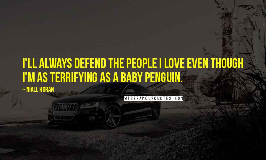 Niall Horan Quotes: I'll always defend the people I love even though I'm as terrifying as a baby penguin.
