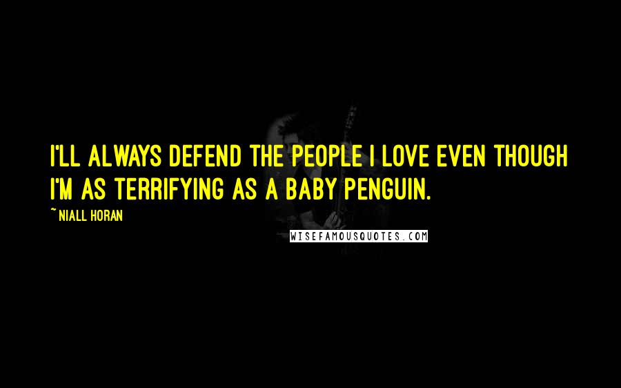 Niall Horan Quotes: I'll always defend the people I love even though I'm as terrifying as a baby penguin.