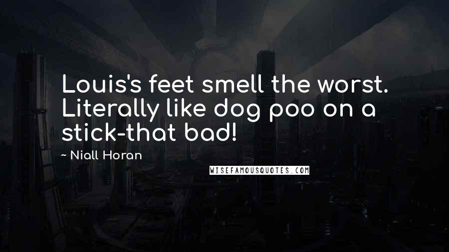 Niall Horan Quotes: Louis's feet smell the worst. Literally like dog poo on a stick-that bad!