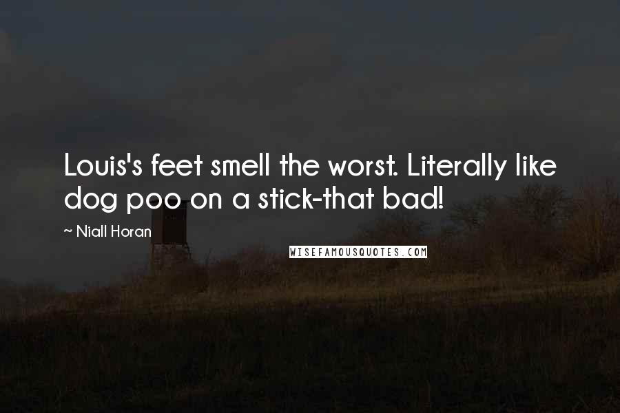 Niall Horan Quotes: Louis's feet smell the worst. Literally like dog poo on a stick-that bad!