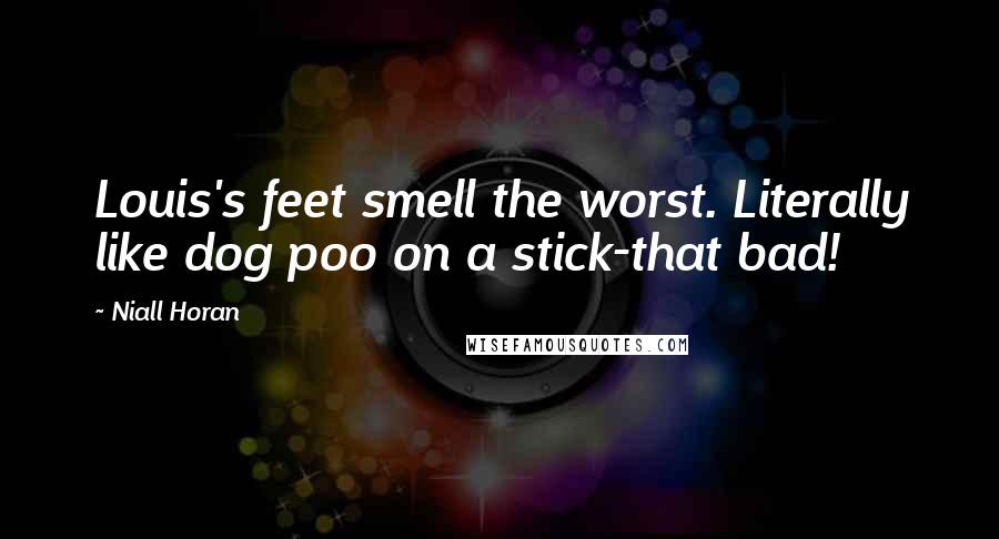 Niall Horan Quotes: Louis's feet smell the worst. Literally like dog poo on a stick-that bad!