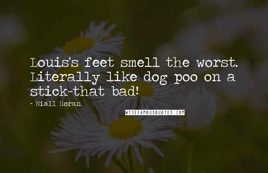 Niall Horan Quotes: Louis's feet smell the worst. Literally like dog poo on a stick-that bad!