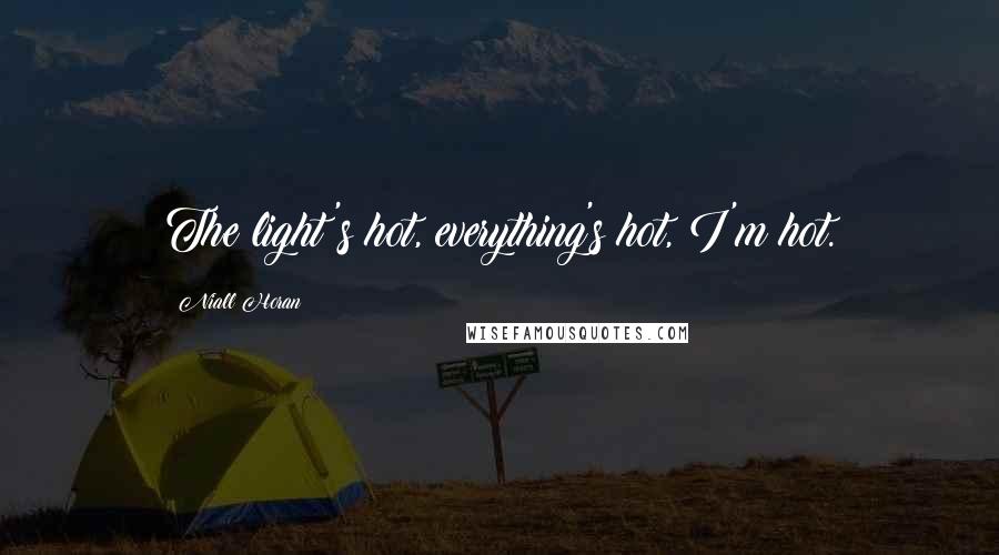 Niall Horan Quotes: The light's hot, everything's hot, I'm hot.