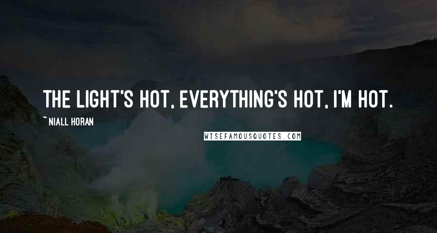 Niall Horan Quotes: The light's hot, everything's hot, I'm hot.