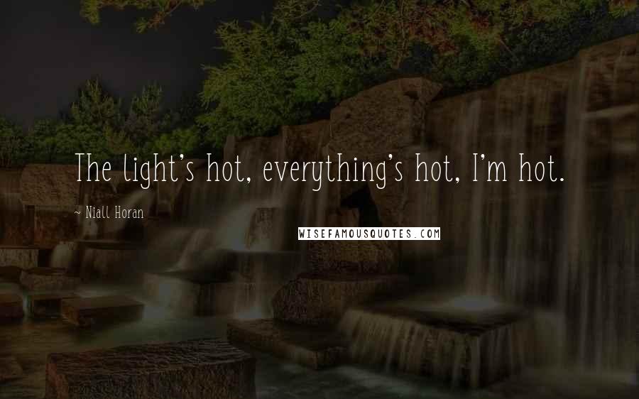 Niall Horan Quotes: The light's hot, everything's hot, I'm hot.