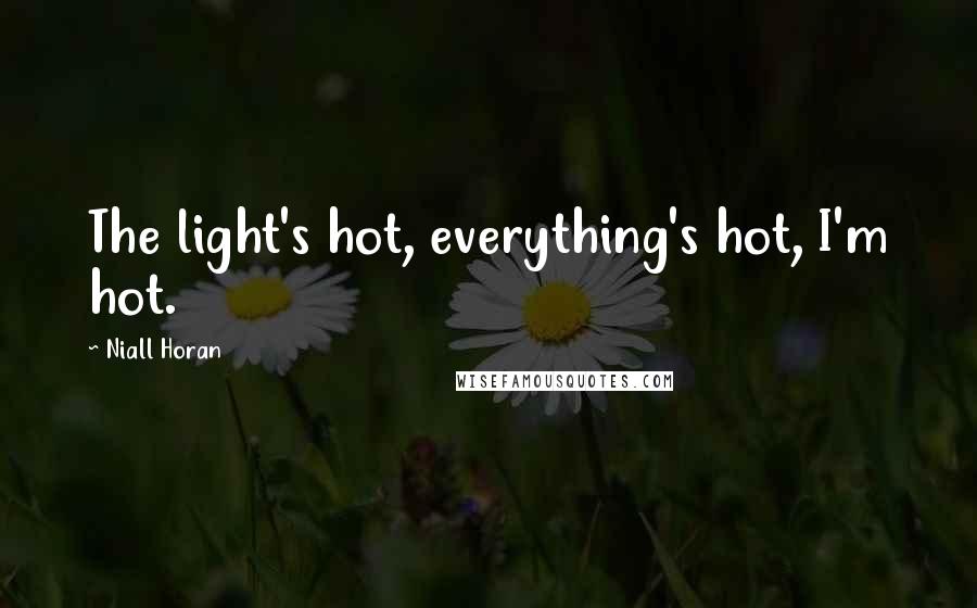 Niall Horan Quotes: The light's hot, everything's hot, I'm hot.