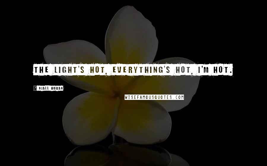 Niall Horan Quotes: The light's hot, everything's hot, I'm hot.