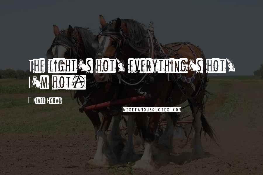 Niall Horan Quotes: The light's hot, everything's hot, I'm hot.