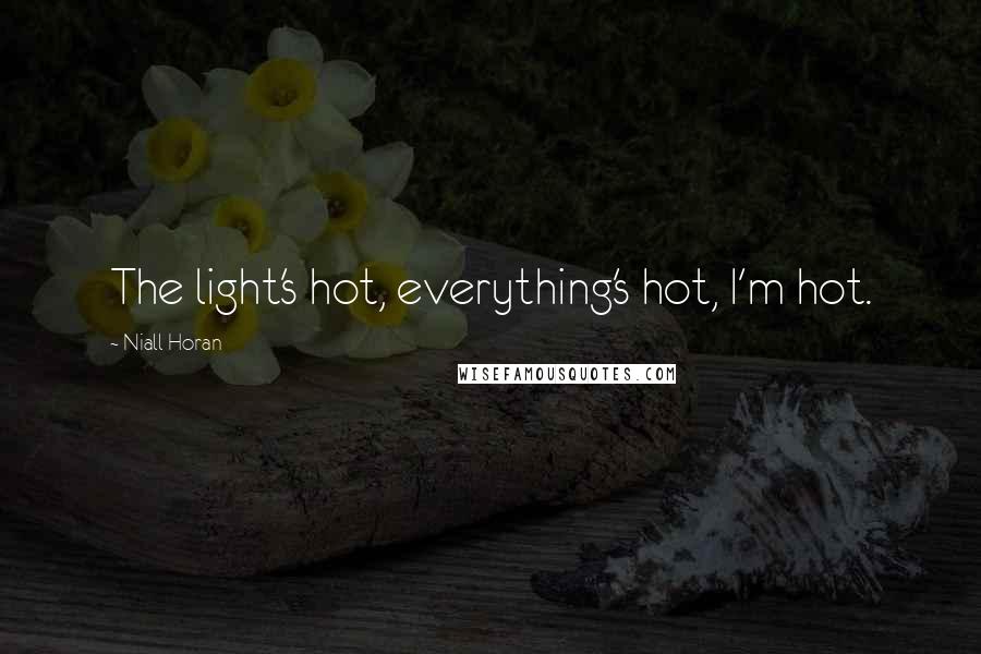 Niall Horan Quotes: The light's hot, everything's hot, I'm hot.