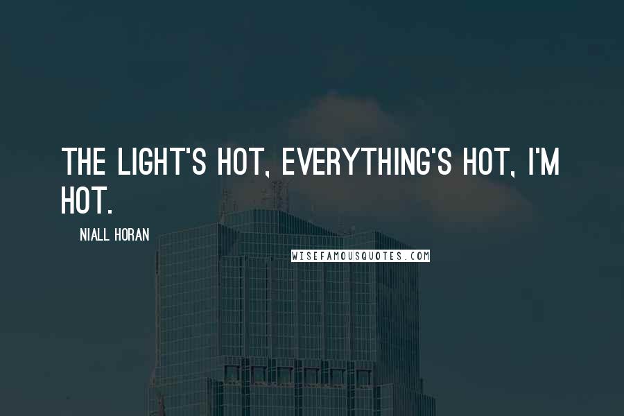 Niall Horan Quotes: The light's hot, everything's hot, I'm hot.