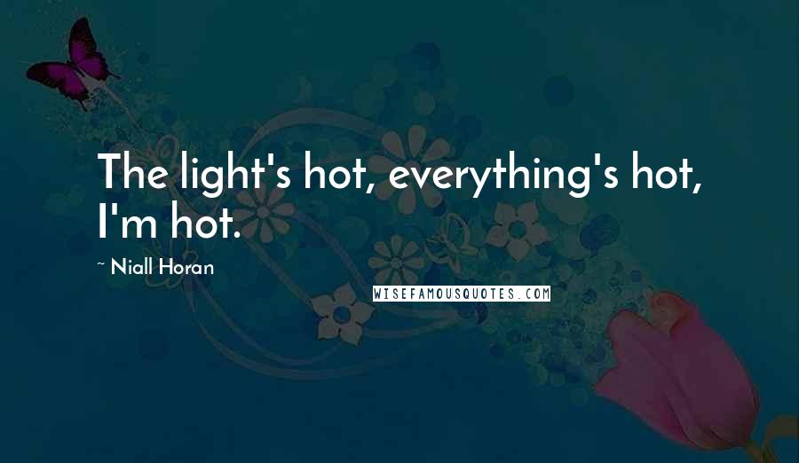 Niall Horan Quotes: The light's hot, everything's hot, I'm hot.