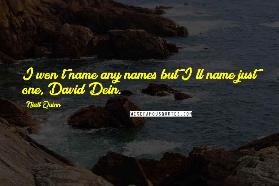 Niall Quinn Quotes: I won't name any names but I'll name just one, David Dein.