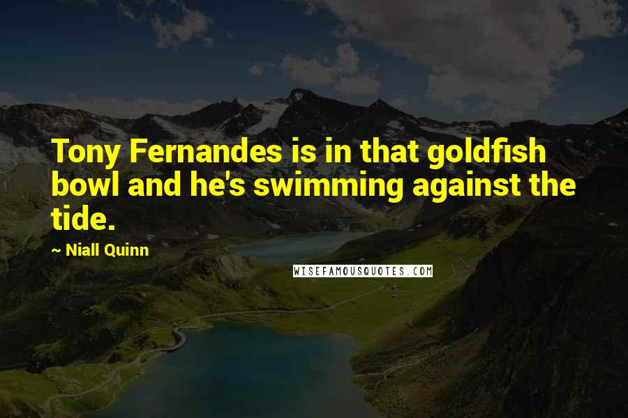 Niall Quinn Quotes: Tony Fernandes is in that goldfish bowl and he's swimming against the tide.