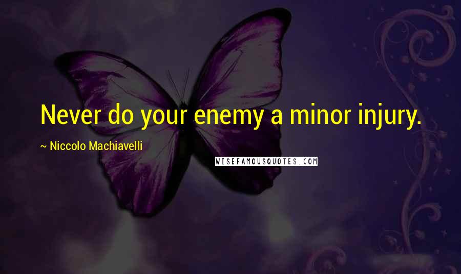 Niccolo Machiavelli Quotes: Never do your enemy a minor injury.