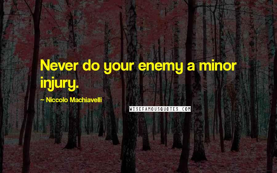 Niccolo Machiavelli Quotes: Never do your enemy a minor injury.