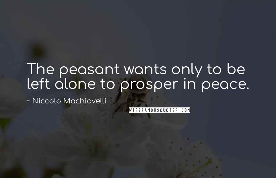 Niccolo Machiavelli Quotes: The peasant wants only to be left alone to prosper in peace.