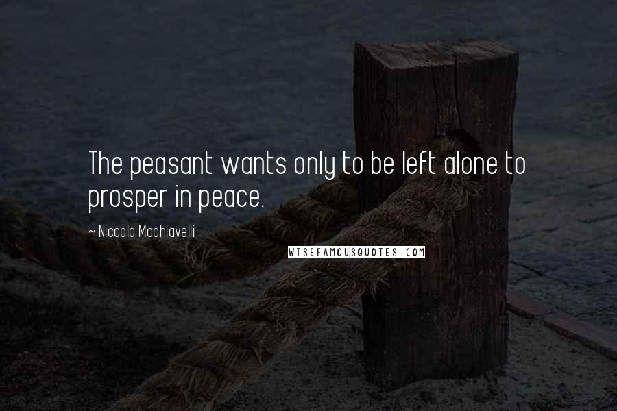 Niccolo Machiavelli Quotes: The peasant wants only to be left alone to prosper in peace.