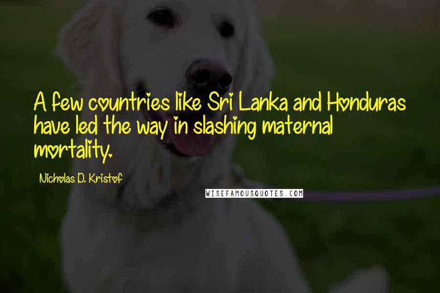 Nicholas D. Kristof Quotes: A few countries like Sri Lanka and Honduras have led the way in slashing maternal mortality.