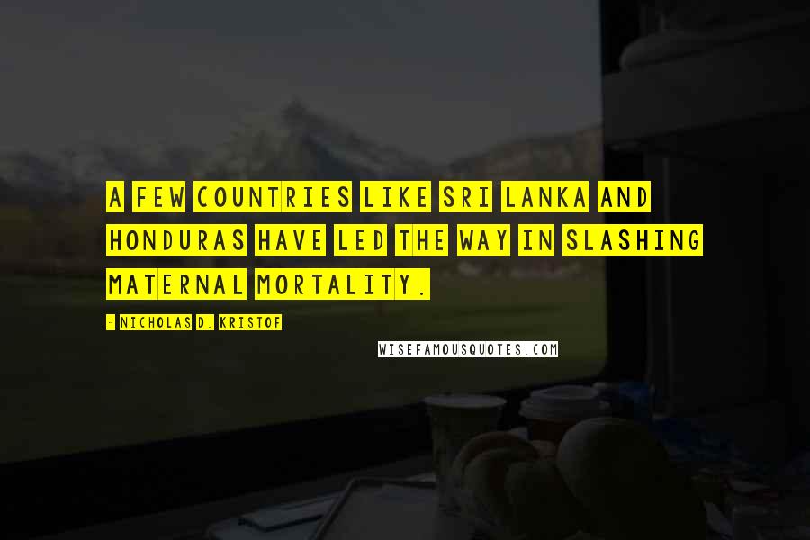 Nicholas D. Kristof Quotes: A few countries like Sri Lanka and Honduras have led the way in slashing maternal mortality.