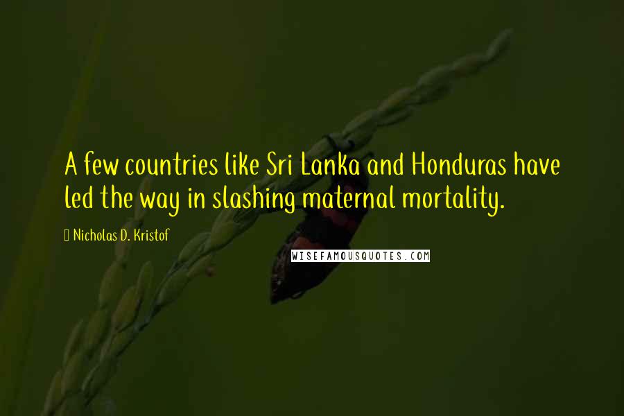 Nicholas D. Kristof Quotes: A few countries like Sri Lanka and Honduras have led the way in slashing maternal mortality.