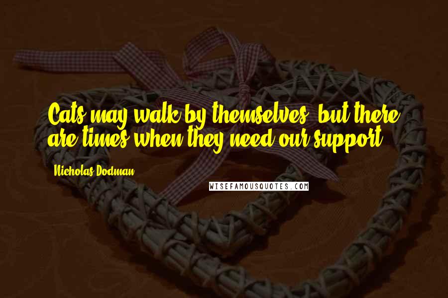 Nicholas Dodman Quotes: Cats may walk by themselves, but there are times when they need our support.